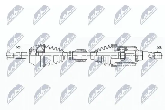 Antriebswelle Vorderachse rechts NTY NPW-DW-029 Bild Antriebswelle Vorderachse rechts NTY NPW-DW-029