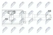 Gelenksatz, Antriebswelle Vorderachse links getriebeseitig NTY NPW-DW-030
