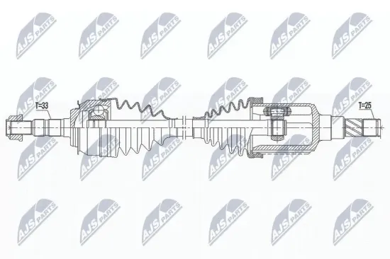 Antriebswelle Vorderachse links NTY NPW-DW-031 Bild Antriebswelle Vorderachse links NTY NPW-DW-031