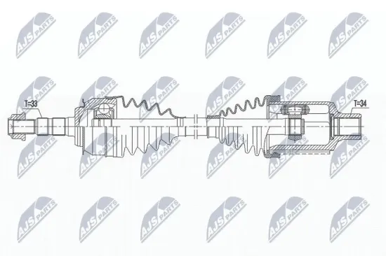 Antriebswelle Vorderachse rechts NTY NPW-DW-033 Bild Antriebswelle Vorderachse rechts NTY NPW-DW-033
