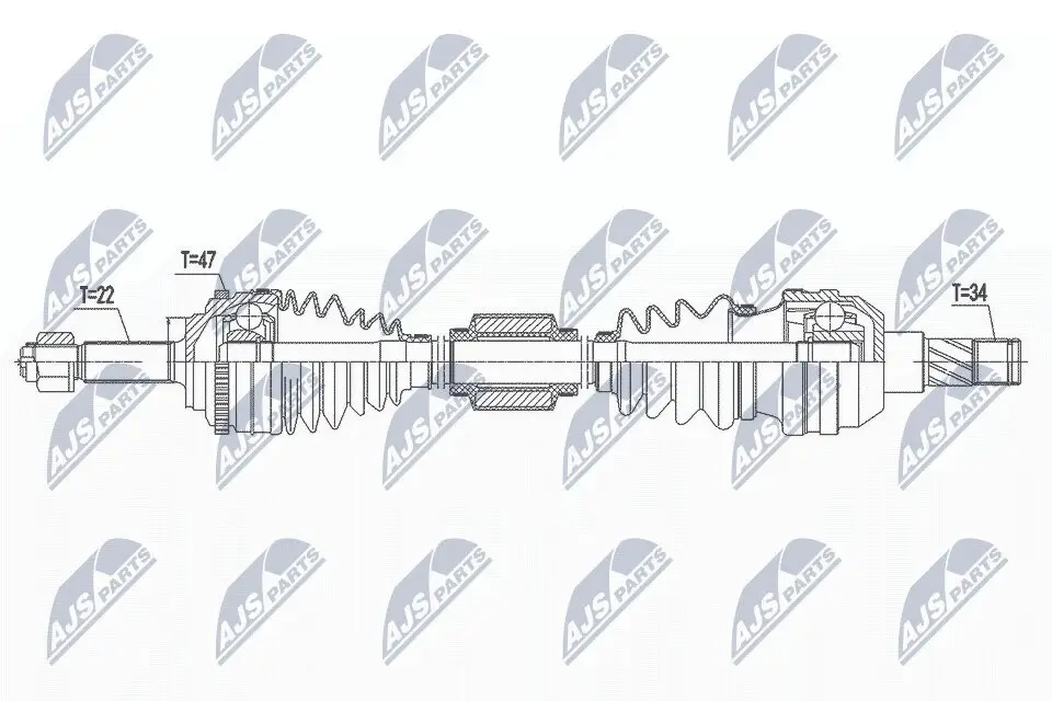 Antriebswelle Vorderachse rechts NTY NPW-DW-041