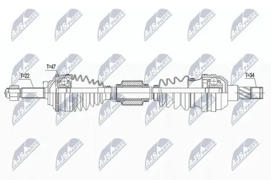 Antriebswelle Vorderachse rechts NTY NPW-DW-041 Bild Antriebswelle Vorderachse rechts NTY NPW-DW-041
