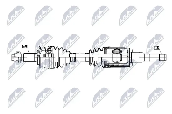 Antriebswelle Vorderachse links NTY NPW-DW-055 Bild Antriebswelle Vorderachse links NTY NPW-DW-055