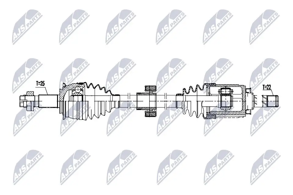 Antriebswelle Vorderachse rechts NTY NPW-DW-059