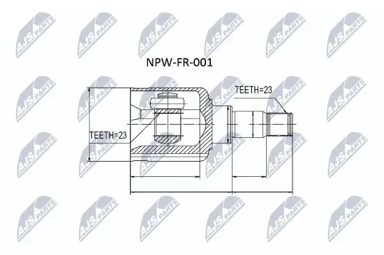 Gelenksatz, Antriebswelle Vorderachse links getriebeseitig NTY NPW-FR-001 Bild Gelenksatz, Antriebswelle Vorderachse links getriebeseitig NTY NPW-FR-001