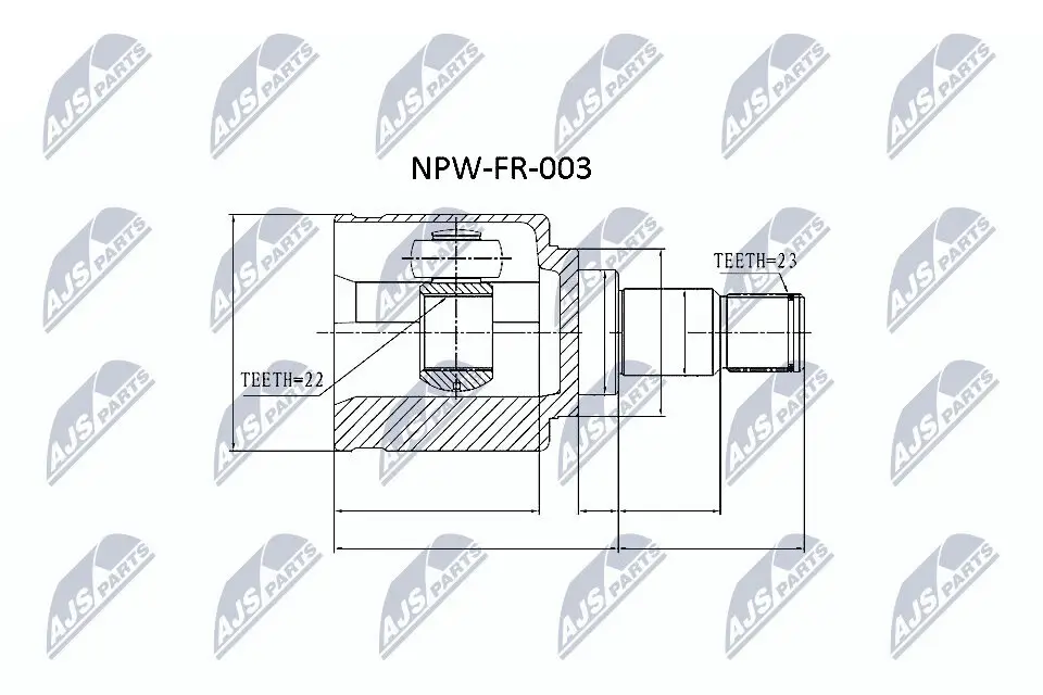 Gelenksatz, Antriebswelle NTY NPW-FR-003