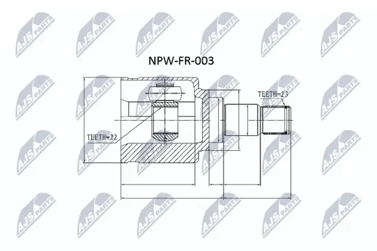 Gelenksatz, Antriebswelle NTY NPW-FR-003 Bild Gelenksatz, Antriebswelle NTY NPW-FR-003