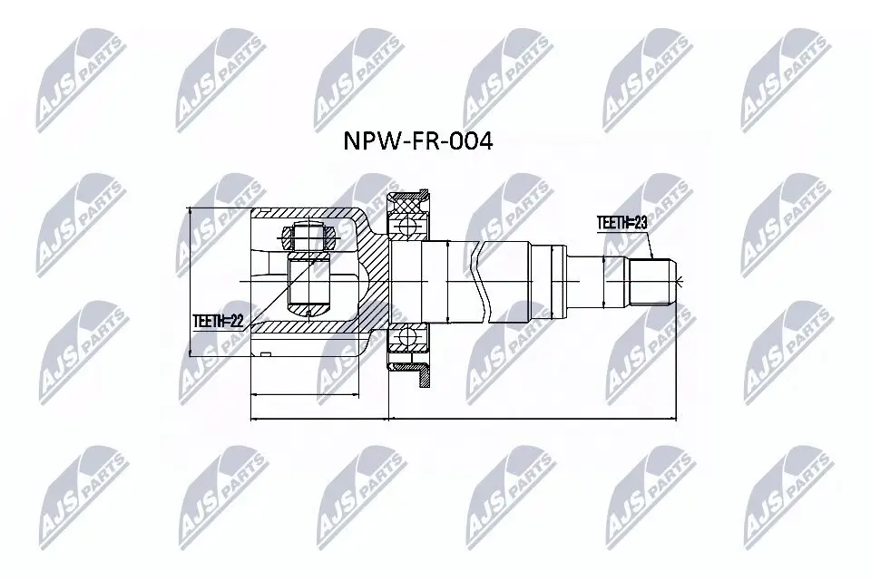 Gelenksatz, Antriebswelle getriebeseitig NTY NPW-FR-004