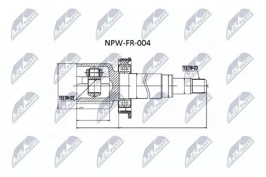 Gelenksatz, Antriebswelle getriebeseitig NTY NPW-FR-004 Bild Gelenksatz, Antriebswelle getriebeseitig NTY NPW-FR-004