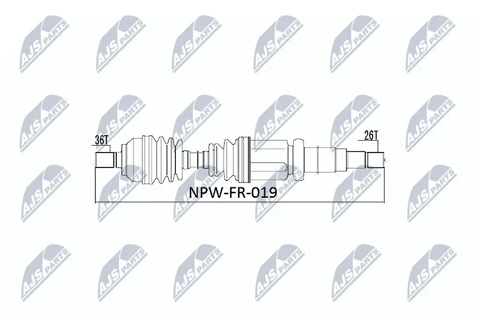 Antriebswelle Vorderachse rechts NTY NPW-FR-019