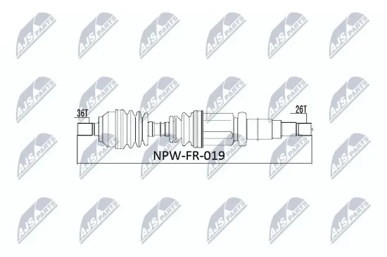 Antriebswelle Vorderachse rechts NTY NPW-FR-019 Bild Antriebswelle Vorderachse rechts NTY NPW-FR-019