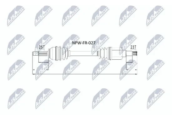 Antriebswelle Vorderachse links NTY NPW-FR-027 Bild Antriebswelle Vorderachse links NTY NPW-FR-027