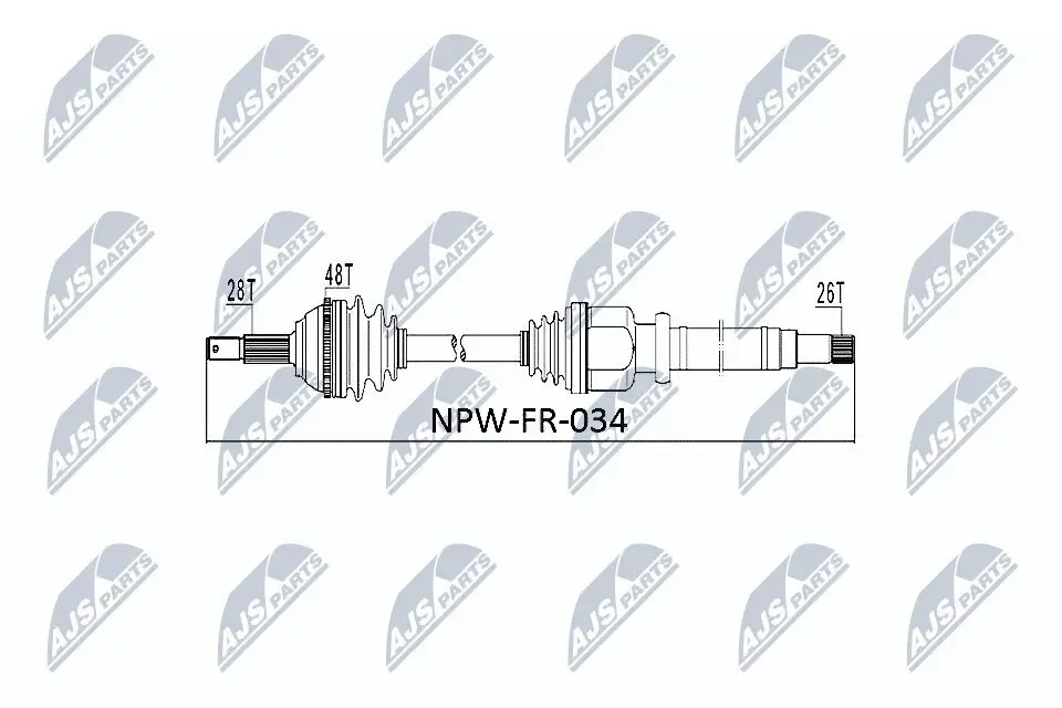 Antriebswelle Vorderachse NTY NPW-FR-034