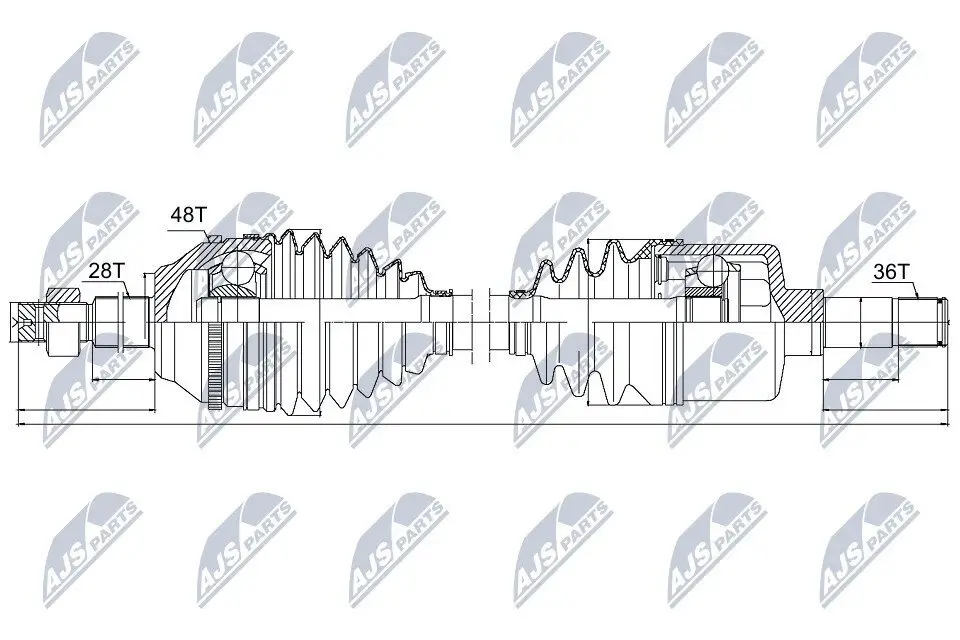 Antriebswelle Vorderachse NTY NPW-FR-042