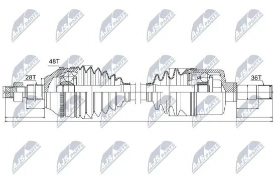 Antriebswelle Vorderachse NTY NPW-FR-042 Bild Antriebswelle Vorderachse NTY NPW-FR-042