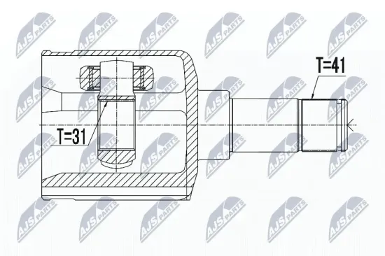 Gelenksatz, Antriebswelle Vorderachse links NTY NPW-FR-061 Bild Gelenksatz, Antriebswelle Vorderachse links NTY NPW-FR-061