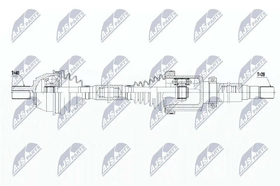 Antriebswelle Vorderachse rechts NTY NPW-FR-080