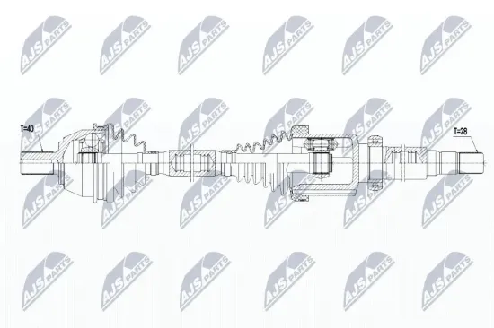 Antriebswelle Vorderachse rechts NTY NPW-FR-080 Bild Antriebswelle Vorderachse rechts NTY NPW-FR-080