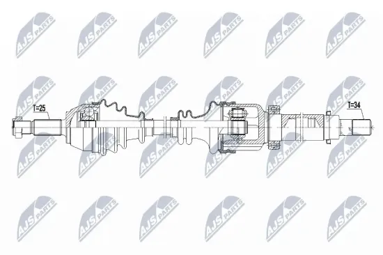 Antriebswelle Vorderachse rechts NTY NPW-FR-105 Bild Antriebswelle Vorderachse rechts NTY NPW-FR-105