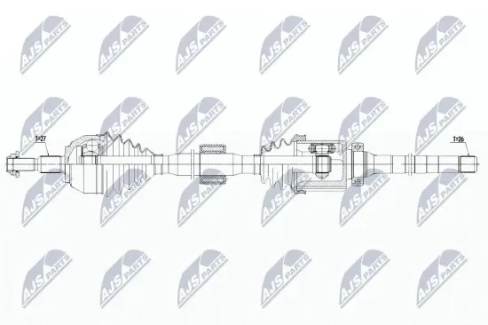 Antriebswelle Vorderachse rechts NTY NPW-FR-107 Bild Antriebswelle Vorderachse rechts NTY NPW-FR-107