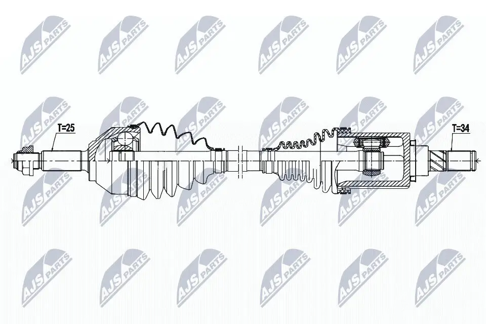 Antriebswelle Vorderachse rechts NTY NPW-FR-125