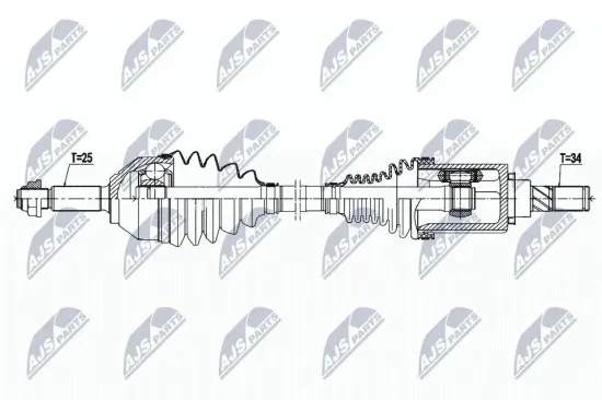 Antriebswelle Vorderachse rechts NTY NPW-FR-125 Bild Antriebswelle Vorderachse rechts NTY NPW-FR-125