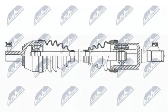Antriebswelle Vorderachse links NTY NPW-FR-155 Bild Antriebswelle Vorderachse links NTY NPW-FR-155