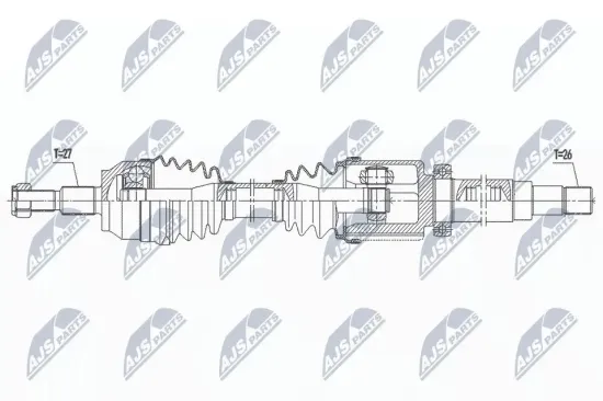 Antriebswelle Vorderachse rechts NTY NPW-FR-163 Bild Antriebswelle Vorderachse rechts NTY NPW-FR-163