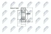 Gelenksatz, Antriebswelle getriebeseitig Vorderachse NTY NPW-FT-001
