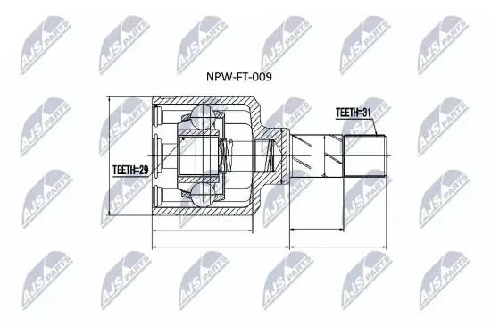 Gelenksatz, Antriebswelle getriebeseitig NTY NPW-FT-009 Bild Gelenksatz, Antriebswelle getriebeseitig NTY NPW-FT-009