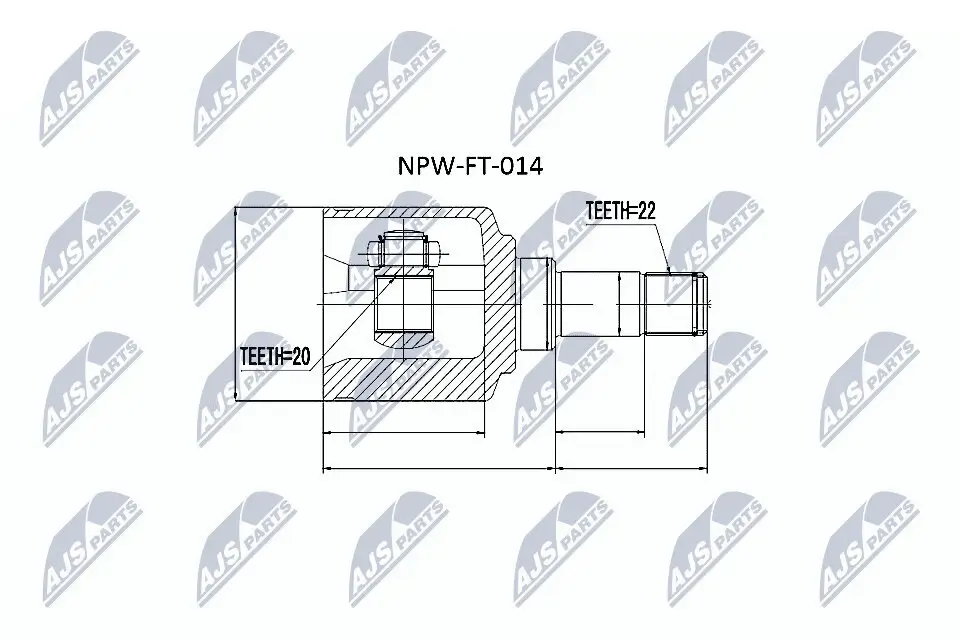 Gelenksatz, Antriebswelle Vorderachse NTY NPW-FT-014