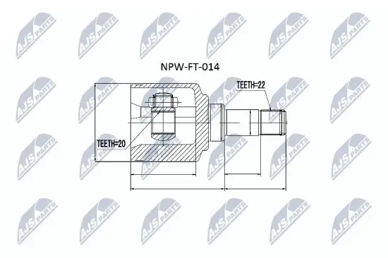 Gelenksatz, Antriebswelle Vorderachse NTY NPW-FT-014 Bild Gelenksatz, Antriebswelle Vorderachse NTY NPW-FT-014