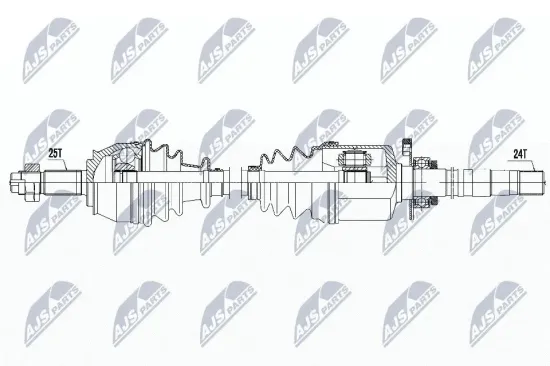 Antriebswelle Vorderachse rechts Vorderachse NTY NPW-FT-020 Bild Antriebswelle Vorderachse rechts Vorderachse NTY NPW-FT-020