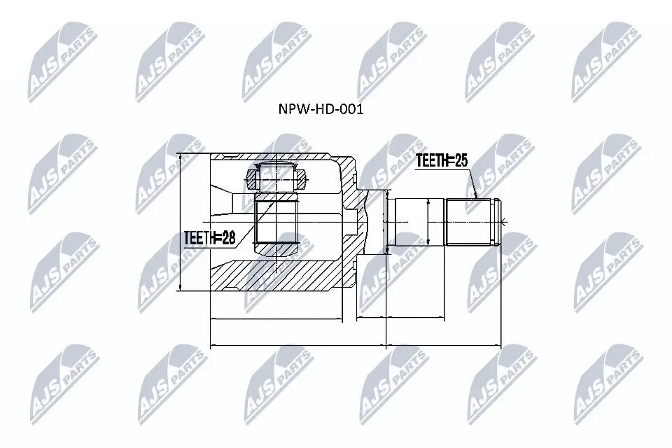 Gelenksatz, Antriebswelle Vorderachse links NTY NPW-HD-001