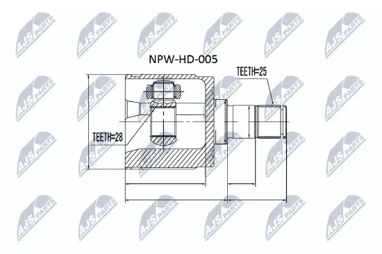 Gelenksatz, Antriebswelle Vorderachse links getriebeseitig NTY NPW-HD-005 Bild Gelenksatz, Antriebswelle Vorderachse links getriebeseitig NTY NPW-HD-005