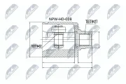 Gelenksatz, Antriebswelle getriebeseitig Vorderachse rechts radseitig NTY NPW-HD-028