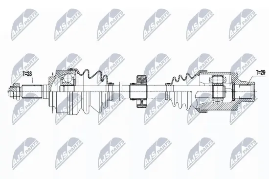 Antriebswelle Vorderachse rechts NTY NPW-HD-044 Bild Antriebswelle Vorderachse rechts NTY NPW-HD-044