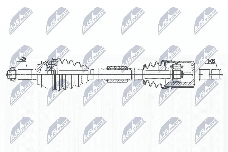 Antriebswelle Vorderachse links NTY NPW-HD-054