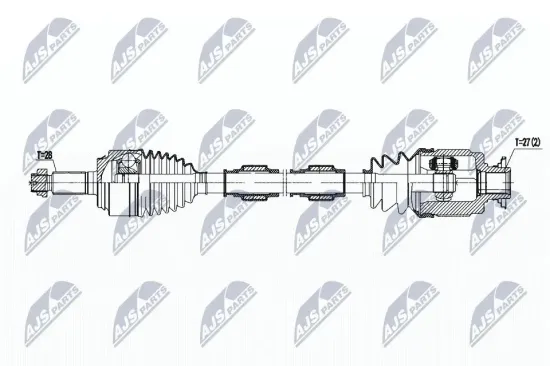 Antriebswelle Vorderachse links NTY NPW-HD-075 Bild Antriebswelle Vorderachse links NTY NPW-HD-075