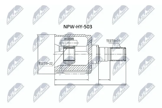 Gelenksatz, Antriebswelle getriebeseitig NTY NPW-HY-503 Bild Gelenksatz, Antriebswelle getriebeseitig NTY NPW-HY-503