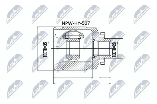 Gelenksatz, Antriebswelle getriebeseitig NTY NPW-HY-507 Bild Gelenksatz, Antriebswelle getriebeseitig NTY NPW-HY-507