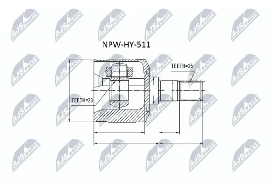 Gelenksatz, Antriebswelle getriebeseitig NTY NPW-HY-511 Bild Gelenksatz, Antriebswelle getriebeseitig NTY NPW-HY-511