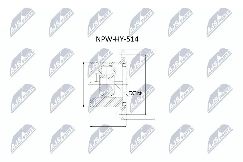 Gelenksatz, Antriebswelle getriebeseitig Vorderachse rechts NTY NPW-HY-514