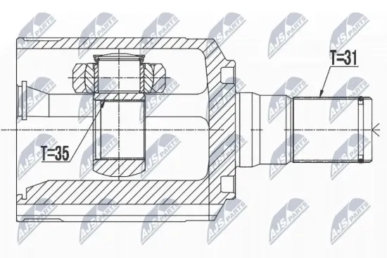 Gelenksatz, Antriebswelle getriebeseitig Vorderachse links NTY NPW-HY-525 Bild Gelenksatz, Antriebswelle getriebeseitig Vorderachse links NTY NPW-HY-525