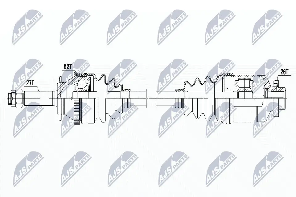 Antriebswelle Vorderachse Vorderachse rechts NTY NPW-HY-526