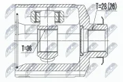 Gelenksatz, Antriebswelle getriebeseitig Vorderachse NTY NPW-HY-528