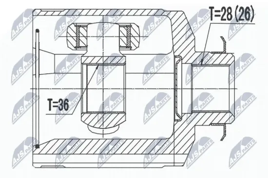 Gelenksatz, Antriebswelle getriebeseitig Vorderachse NTY NPW-HY-528 Bild Gelenksatz, Antriebswelle getriebeseitig Vorderachse NTY NPW-HY-528
