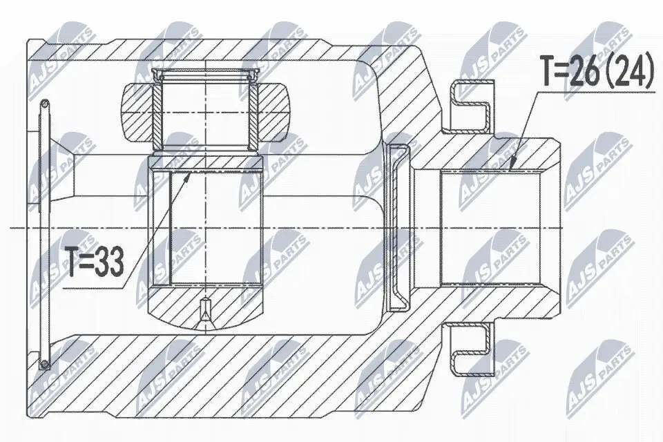 Gelenksatz, Antriebswelle Vorderachse rechts NTY NPW-HY-530