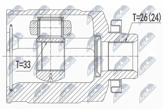 Gelenksatz, Antriebswelle Vorderachse rechts NTY NPW-HY-530 Bild Gelenksatz, Antriebswelle Vorderachse rechts NTY NPW-HY-530