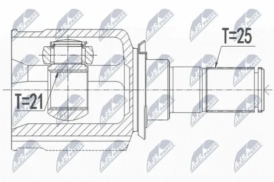 Antriebswelle Vorderachse rechts NTY NPW-HY-548 Bild Antriebswelle Vorderachse rechts NTY NPW-HY-548